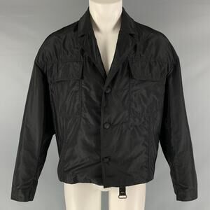 TOM REBL Size 40 Black Polyester Windbreaker Jacket